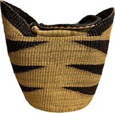 Rieten Boodschappenmand - Shopper - Naturel - Driehoekpatroon - Bolgamand