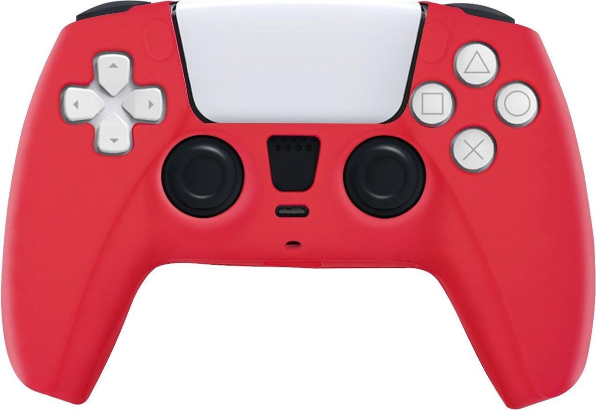 Controller Skin Geschikt voor: Playstation 5 / PS5 Silicone Hoes - Accessoires - Cover - Hoesje - Siliconen skin case - TP5-0512 Rood
