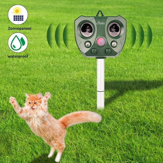 Steks® Ultrasone Kattenverjager - Kattenschrik - Katten afweermiddel -  Zonneenergie -... | bol.com