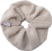 Ellastiek Scrunchie Beige Rib – Scrunchies - Haarelastiekjes - Haar Accessoires Vrouwen - Wokkels – Luxe Kwaliteit - Haar Accessoires Meisje - Haar Accessoire - Haarwokkel - oversized scrunch