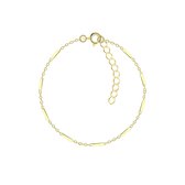 Joy|S - Zilveren armband - schakel armband voor kinderen  - 15 cm + 3 cm extension - 14k goudplating