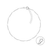 Joy|S - Zilveren enkelbandje - schakel enkelband - 22 cm + 3 cm extension