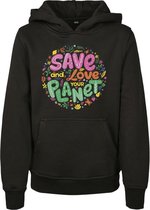 Urban Classics Kinder hoodie/trui -Kids 134- Save And Love Zwart