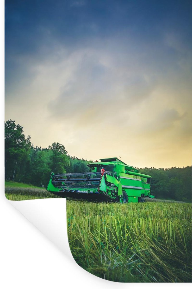 Muurstickers - Sticker Folie - Tractor - Gras - Groen - 60x90 cm - Plakfolie - Muursticker