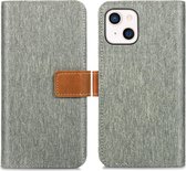 iMoshion Luxe Canvas Booktype iPhone 13 Mini - Grijs