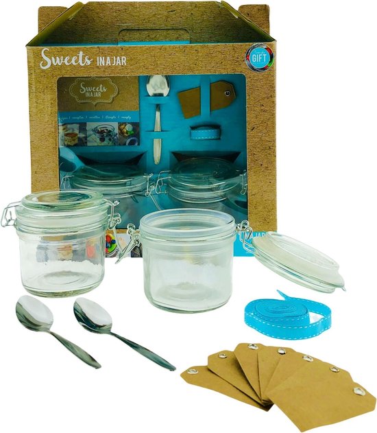 Dessert In Weckpotje – 2 Stuks – 200 Ml - Cadeau-Pakket - Blauw