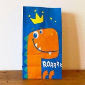 20 x Dino zakjes - Roarrr - Traktatie zakjes - Dino feestje - 20 x Dino zakjes voor traktatie school of kinderfeestje