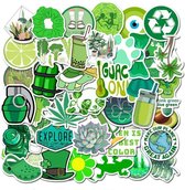 Akyol - Groene stickers - Laptop stickers - Telefoon stickers - Bullet journal stickers - Stickers voor o.a. bullet journal, agenda, laptop, telefoon, koffer - Sticker set van 50 s
