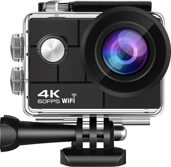 Lipa AT Q44CR 4K Ultra HD action camera IPS Wifi - alternatief GoPro- action cam met mounts - Met Remote - Sony IMX sensor - 4K 60 FPS - 24 MP - 21 mounts - Elektronische beeldstabilisatie - waterproof case - Met SD-kaart 16 GB
