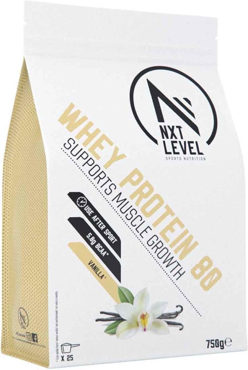 NXT Level Whey Protein 80 - Proteïne Poeder - 750 gram (25 shakes) - Vanille