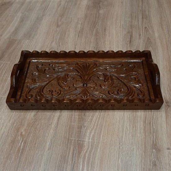 SPLENDSTOR Grote set - Houten opbergdoos met decoratief dienblad & 3 stuks UV-blokkerende en luchtdichte glazen potten voor kruiden / accessoires - unieke draagbare cadeauset voor heren