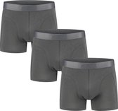 Bambocks Bamboe Boxershort heren grijs 3 pack Large - geen logo in band