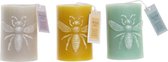 Kaars DKD Home Decor Traditioneel Bij (3 pcs) (7 x 7 x 10 cm)