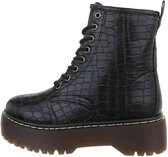 Biker boots zwart croco maat 38