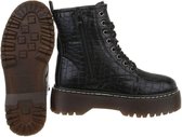 Biker boots zwart croco maat 40