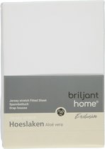 Briljant Home - Hoeslaken Jersey Multifit 90 X 220 - 100x200 - Wit - Met Aloë Vera - Extra Grote Hoeken