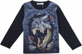S&C Dinosaurus shirt - Lange Mouw - Dino shirt - T-rex - Zwart - maat 146/152 (12) - H164