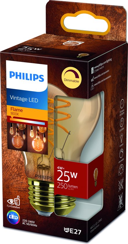 Philips filament LED lamp - E27 - Warmwit - 1 stuk(s)