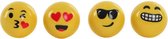 Puntenslijper DKD Home Decor Emoji Geel Metaal PS (4 pcs)