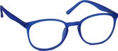 Computer bril - lichtblauw rond sterkte 0.0 - blauw licht filter - blue blocker leesbril