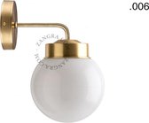 Zangra wandlamp in messing en glas - melkglas lampenkap