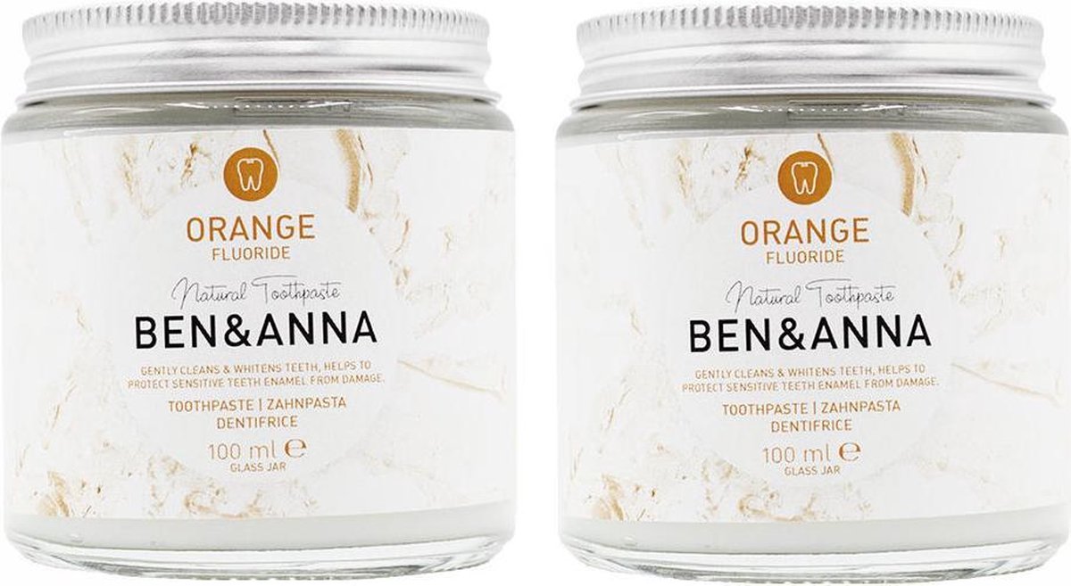 BEN&ANNA - Orange tandenpasta met fluoride 100 ml - 2 pak