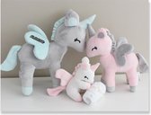 Geboorte cadeau met naam [Metoo dolls Unicorn eenhoorn grijs/mint] [Geboorte knuffel met naam] [Metoo dolls Unicorn] [knuffel gepersonaliseerd]