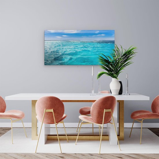 Artaza Peinture Sur Toile Bleu Water De Mer Des Caraïbes - 80x40 - Photo Sur Toile - Impression Sur Toile