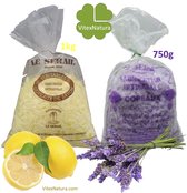 Echte Marseille zeepvlokken 1750g | Citroen - Lavendel | >1500 wasbeurten | Multifunctioneel | Franse ambacht | plantaardig, biologisch, hypo allergeen.