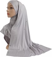 Grijze hoofddoek, mooie hijab.