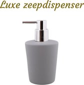 Distributeur de savon de Luxe - Pompe à savon - Céramique - Argent & Grijs - Toucher doux