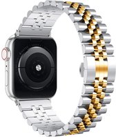 Bandje geschikt voor Apple Watch 44 mm / 45 mm / 42 mm - Goud Bandje geschikt voor Apple Watch SE en Series 1 / 2 / 3 / 4 / 5 / 6 / 7 / 8 / 9