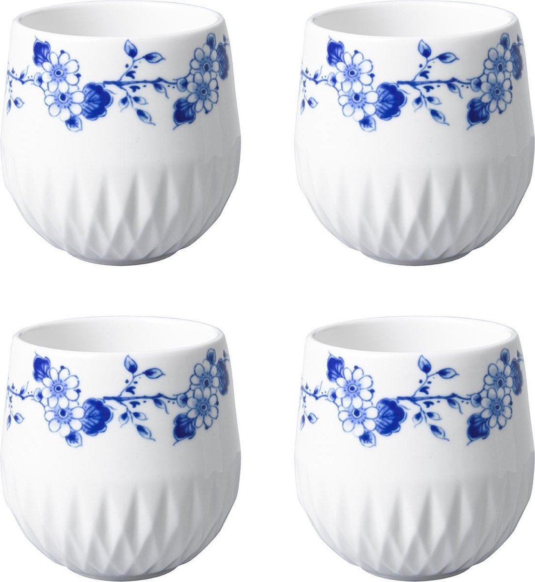 Heinen Delfts Blauw | Blauw Vouw Koffiekop - 180 ml - 4 stuks