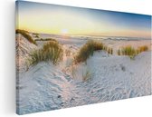 Artaza Canvas Schilderij Strand En Duinen Tijdens Zonsondergang - 80x40 - Foto Op Canvas - Canvas Print