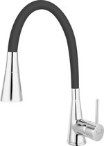 Zumba 2 Keukenkraan  - Flexibele Uitloop - Sproeikop - 44 cm - Zwart met Chroom