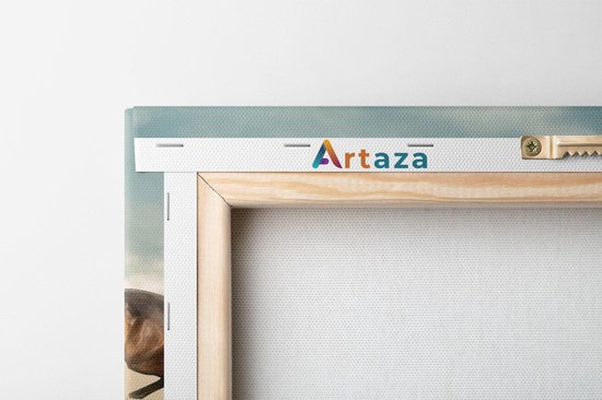 Artaza Canvas Schilderij Drie Bruine Paarden - 60x20 - Foto Op Canvas - Canvas Print
