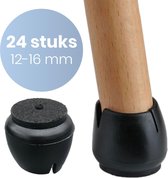 Stoelpoot Beschermers – Vilt – Ronde Doppen - 12-16mm - Zwart