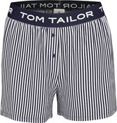 TOM TAILOR Mix & Match - Dames korte Loungewear broek - blauwwit gestreept - Maat 3XL (46)