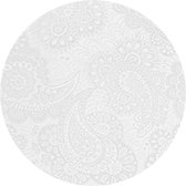 MixMamas Rond Tafelkleed Gecoat Jacquard - Ø 160 cm - Paisley - Wit