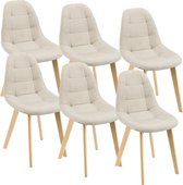 Eetkamerstoel Kopparberg 86x53x47 cm set van 6 beige