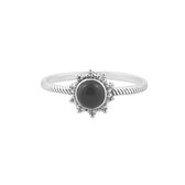 Jewelryz | Nitya | Ring 925 zilver met zwarte onyx | 18.00 mm / maat 57