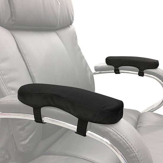 Coussin d'accoudoir ergonomique Premium pour chaise de bureau - Accoudoirs - Universel - Coussinets souples - Support - Zwart