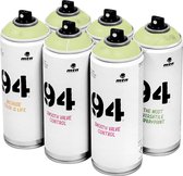 MTN 94 Frisco Green - groene spuitverf - 6 stuks - 400ml lage druk en matte afwerking