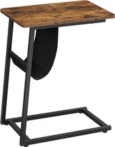 Segenn's Vegas bijzettafel - laptoptafel -  salontafel  -  uitneembare opbergtas - industrieel design, vintage bruin-zwart