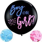 Gender Reveal Ballon - Gender reveal versiering - Boy or Girl - Papieren Confetti - Geslachtsbekendmaking - Babyshower - 90 cm - Zwangerschap
