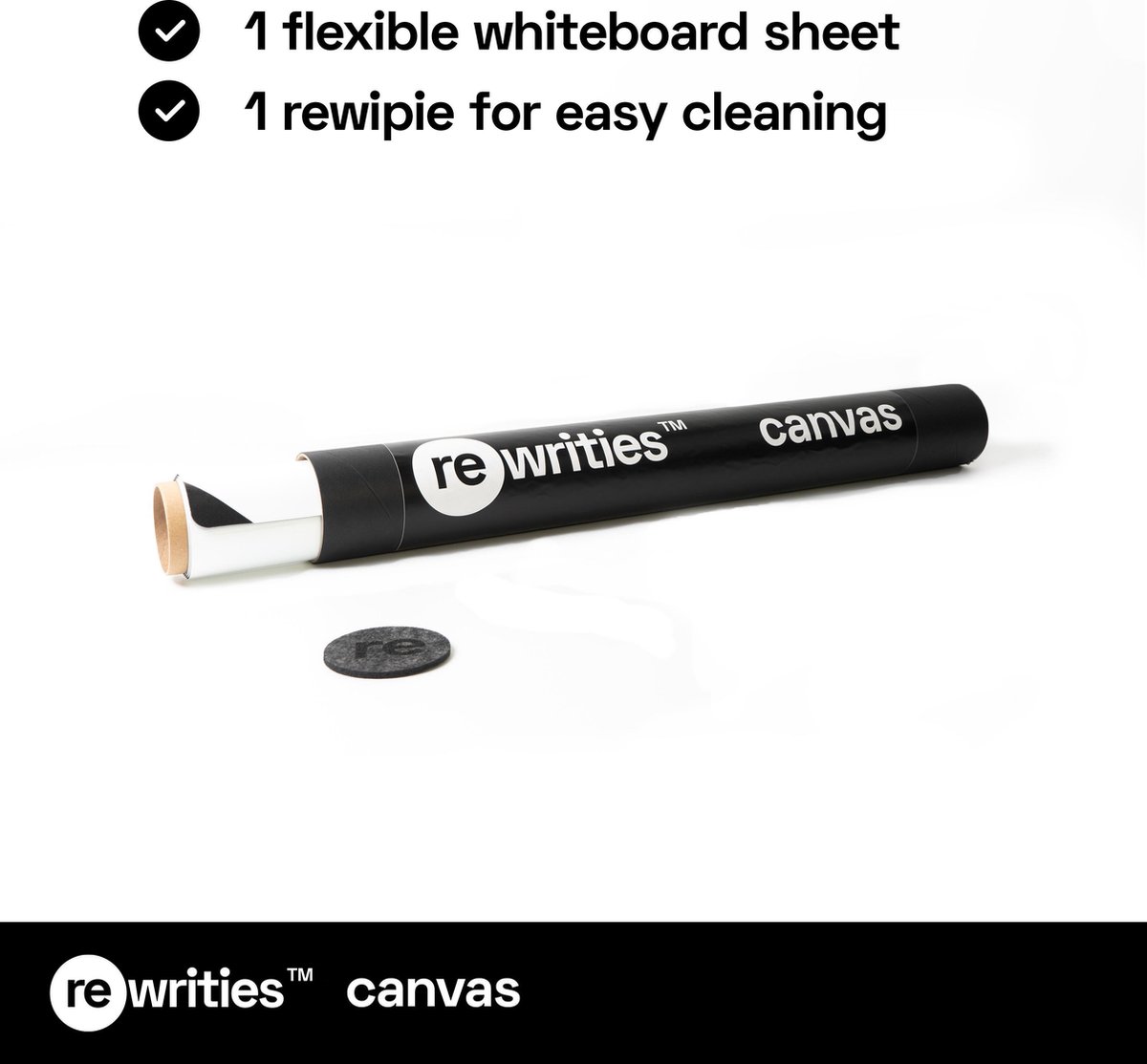 Rewrities Canvas - Feuille de tableau blanc magnétique effaçable à