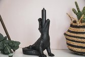 Housevitamin - Kandelaar Krokodil - Alligator Candle Holder Black - 15 x 18 x 12 cm