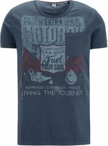 Camp David ® T-shirt met vintage print en zak, donkerblauw