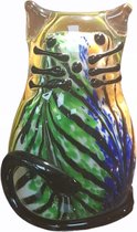 Sculptuur muranostijl van glas kat zittend 12cmH