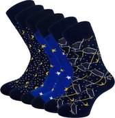 6 paar SQOTTON - Naadloze sokken - Galaxy Maat 41-46